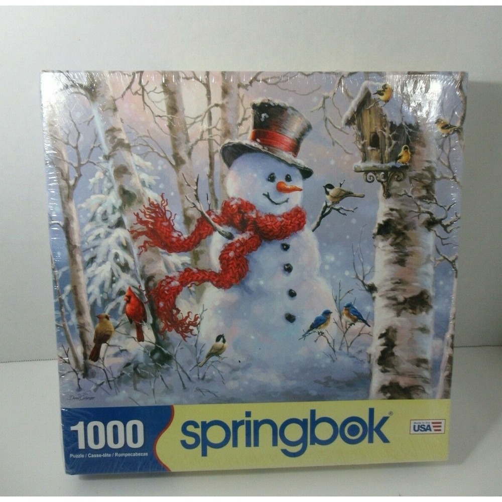 NEW Springbok Winter Friends 1000 Piece‎ Jigsaw Puzzle Snowman Birds Made in USA